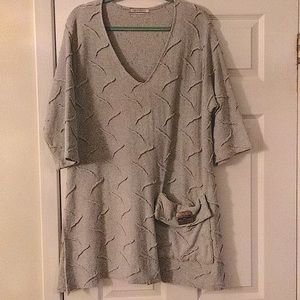 Transparente Light Gray Sweater Fabric Tunic
